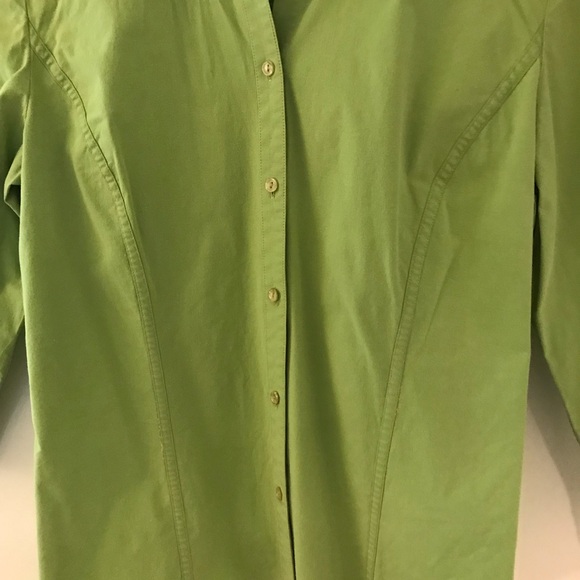 Green Cotton Cutter&Buck medium three-quarter sleeve button down shirt green - Picture 3 of 4